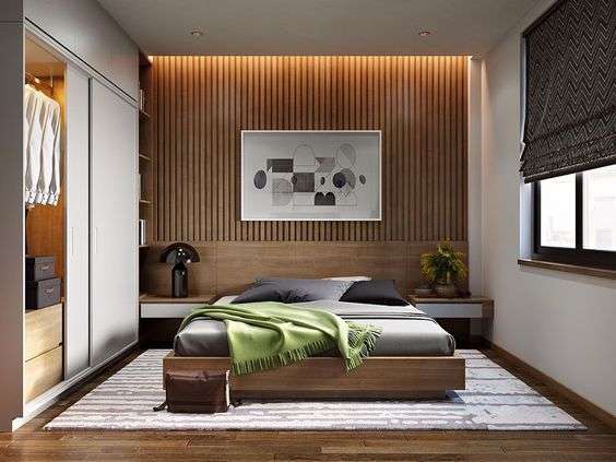 Camera da letto in stile giapponese moderno