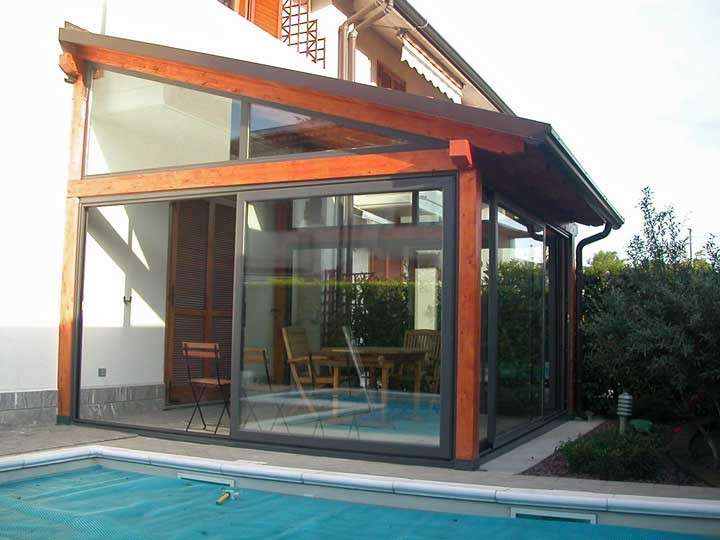 Veranda in legno moderna