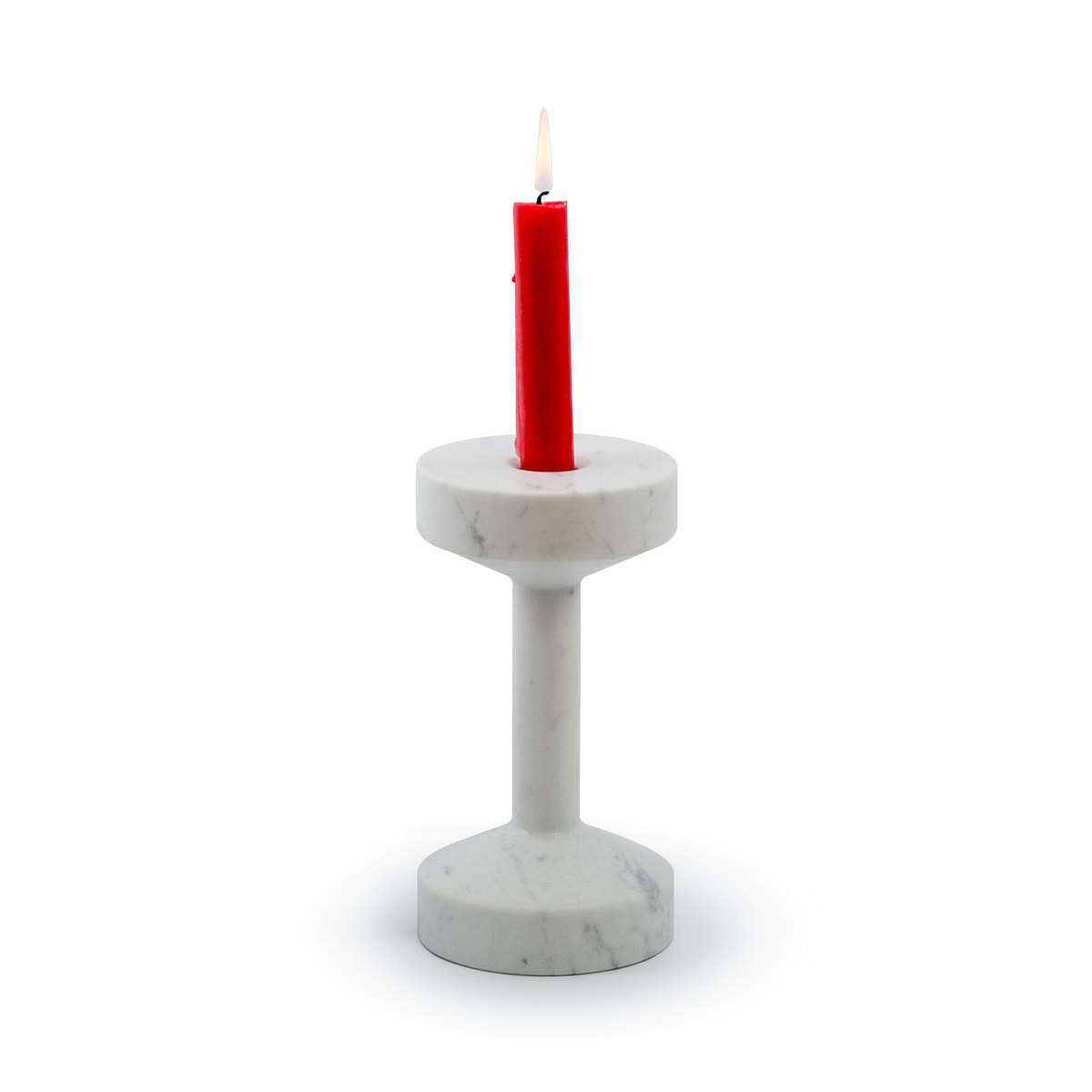Accessorio per candele in marmo bianco