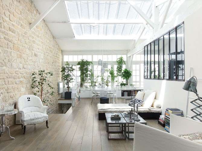 Arredamento loft, minimal white