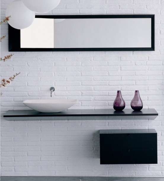 Bagno moderno con arredo nero