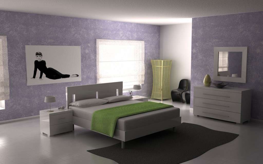 Camera con pareti lilla