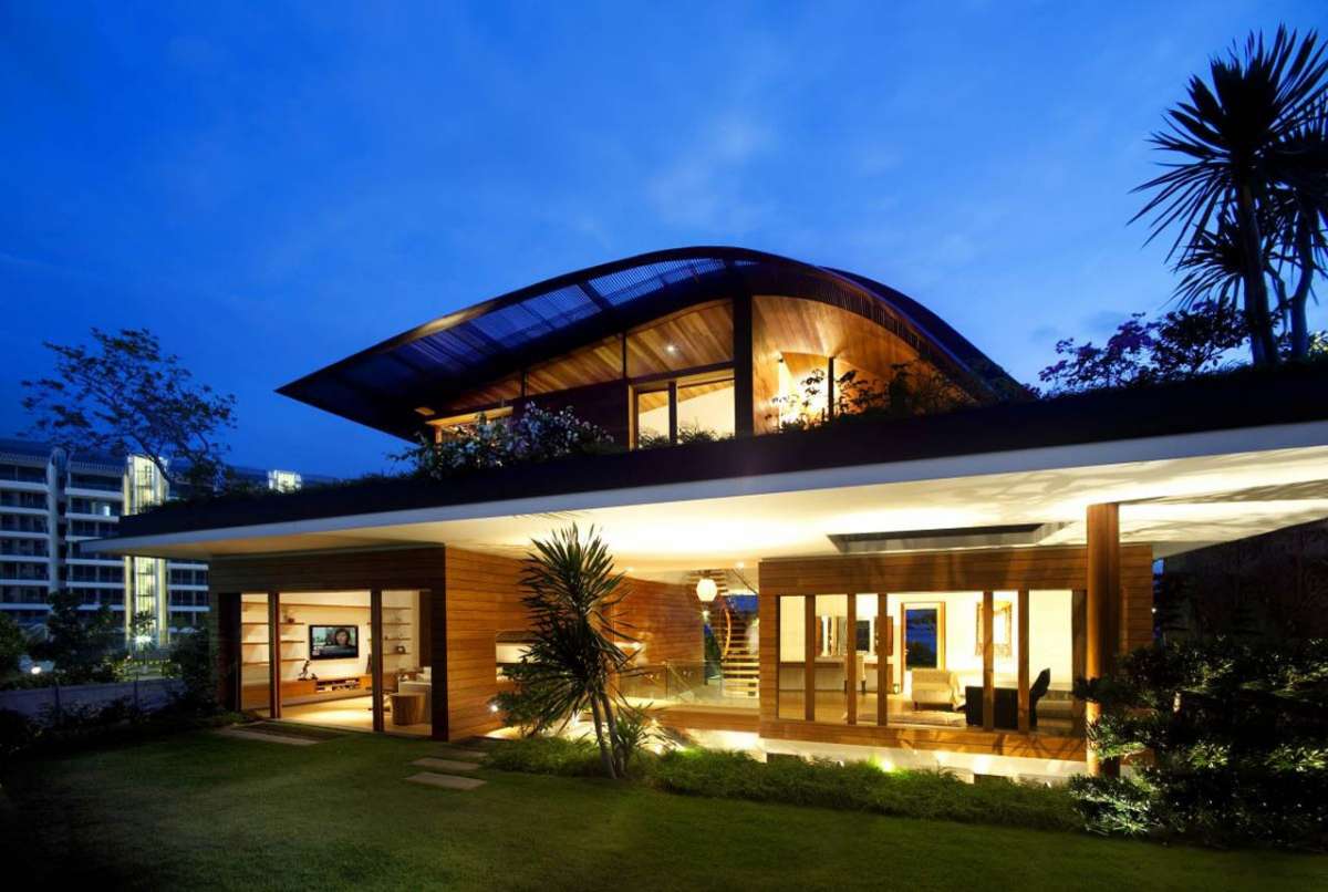 Casa di legno con struttura di design