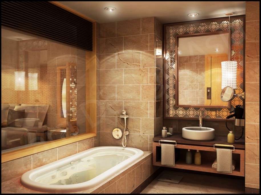 Ceramica marrone per il bagno