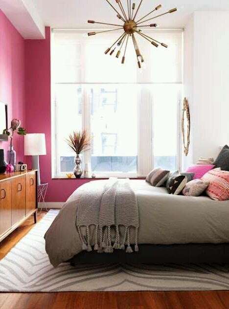 Colore parete camera da letto rosa e bianco