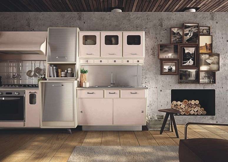 Cucina con maniglie vintage