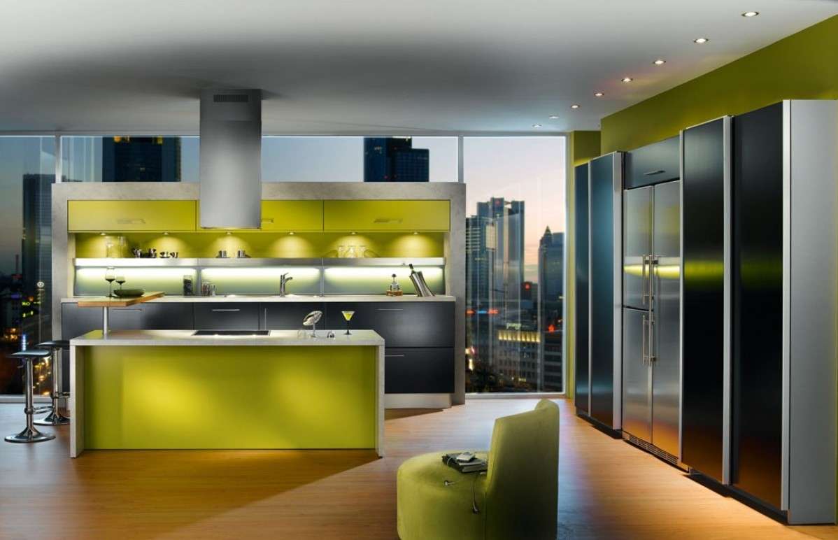 Cucina di lusso moderna verde