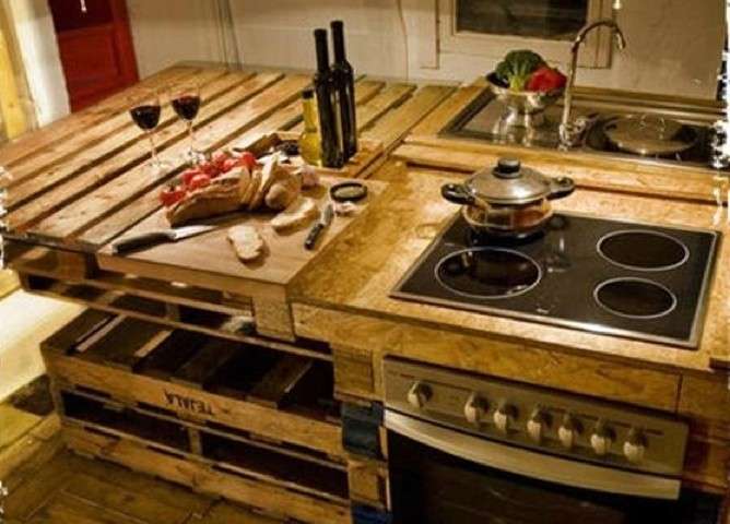 Cucina fatta con i pallet