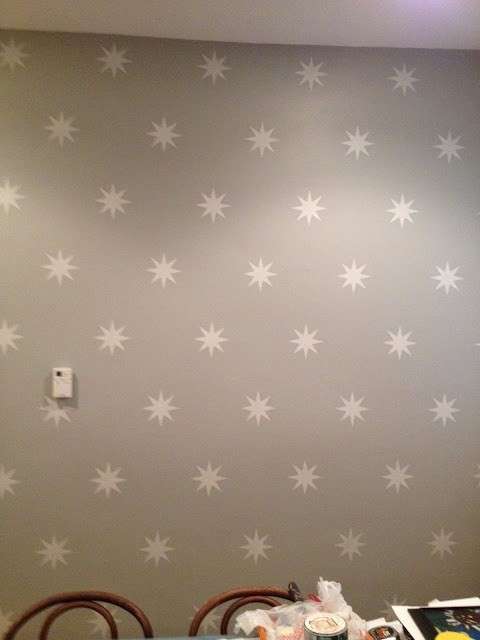 Decorazione parete con pittura, stelle