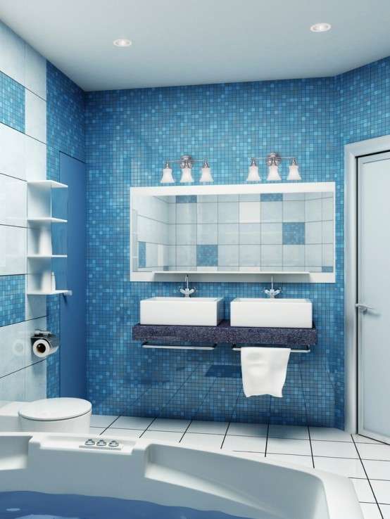 Effetto mosaico blu