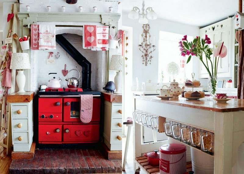 Forno e piano cottura rosso