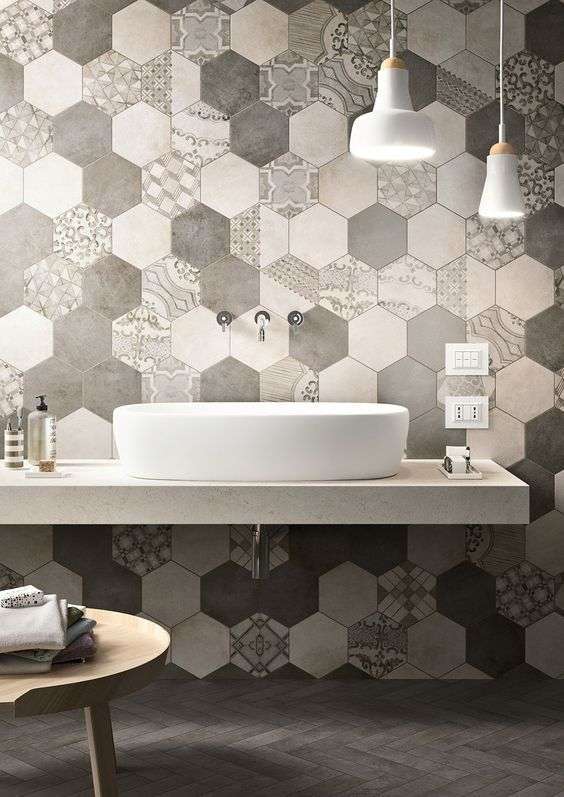 Il bagno con mattonelle esagonali di Marazzi