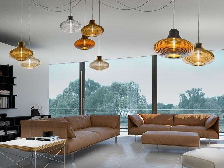 Lampadario in vetro Panzeri