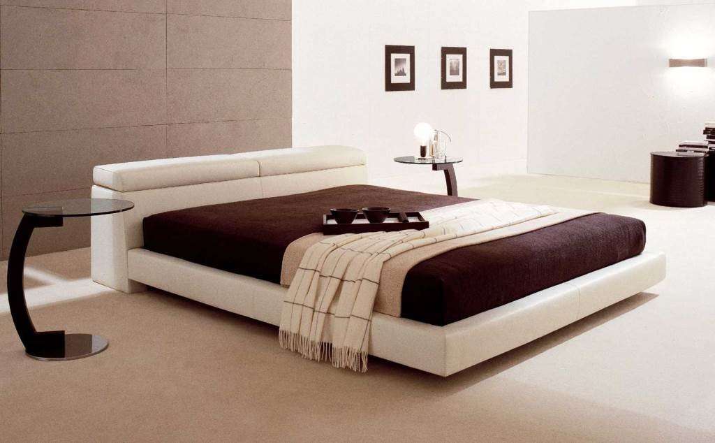 Letto bianco contemporaneo