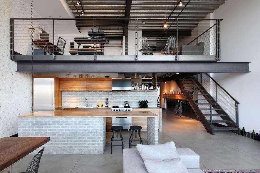 Loft con cucina industriale