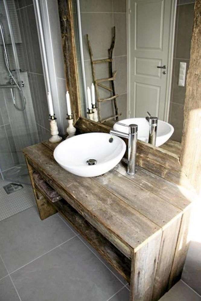 Mobile bagno in legno rustico