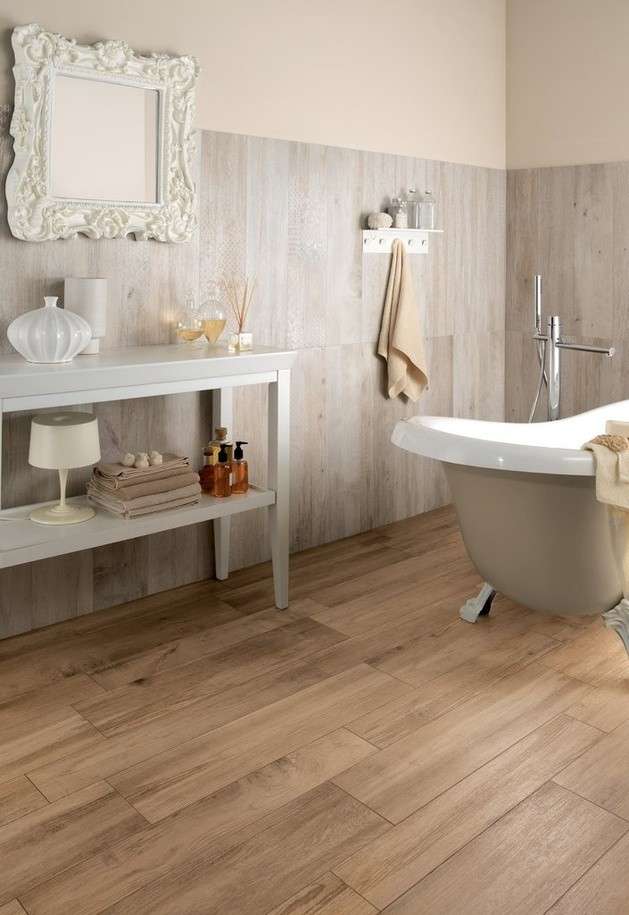 Pavimento in legno per il bagno