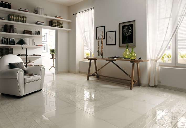 Piastrelle ceramica bianche decorate