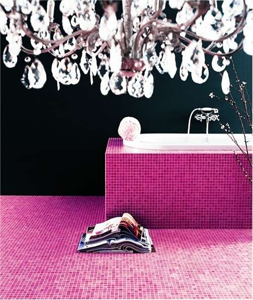 Piastrelle mosaico bagno fucsia