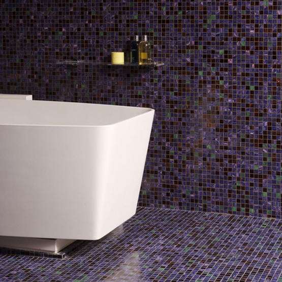Piastrelle mosaico bagno viola