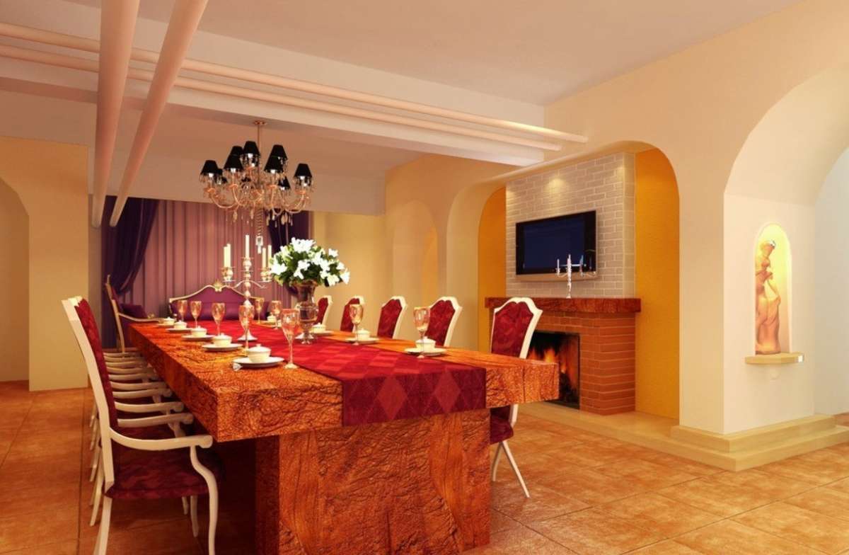 Sala da pranzo arancione