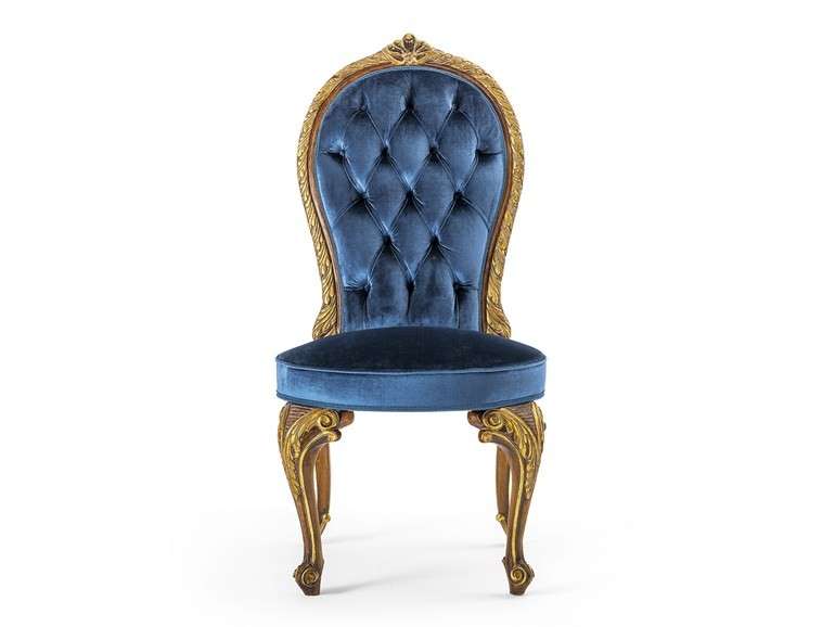 Sedia blu e oro Oak Industria Arredamenti