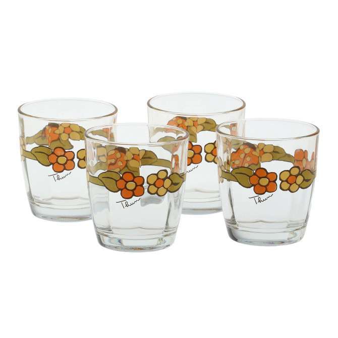 Set 4 bicchieri floreali 