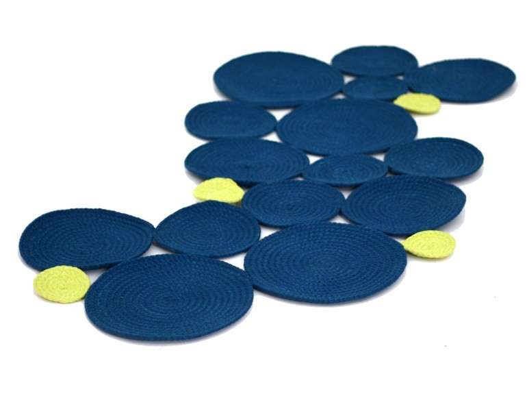 Tappeto blu e giallo Darono