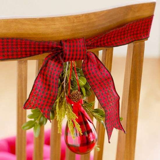 Tavola di Natale, decorazione sedia