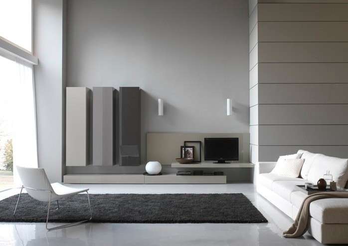 Varie tonalità di grigio in soggiorno