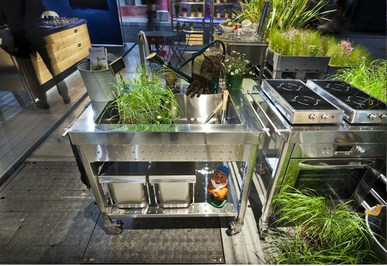 Veranda con cucina a gas