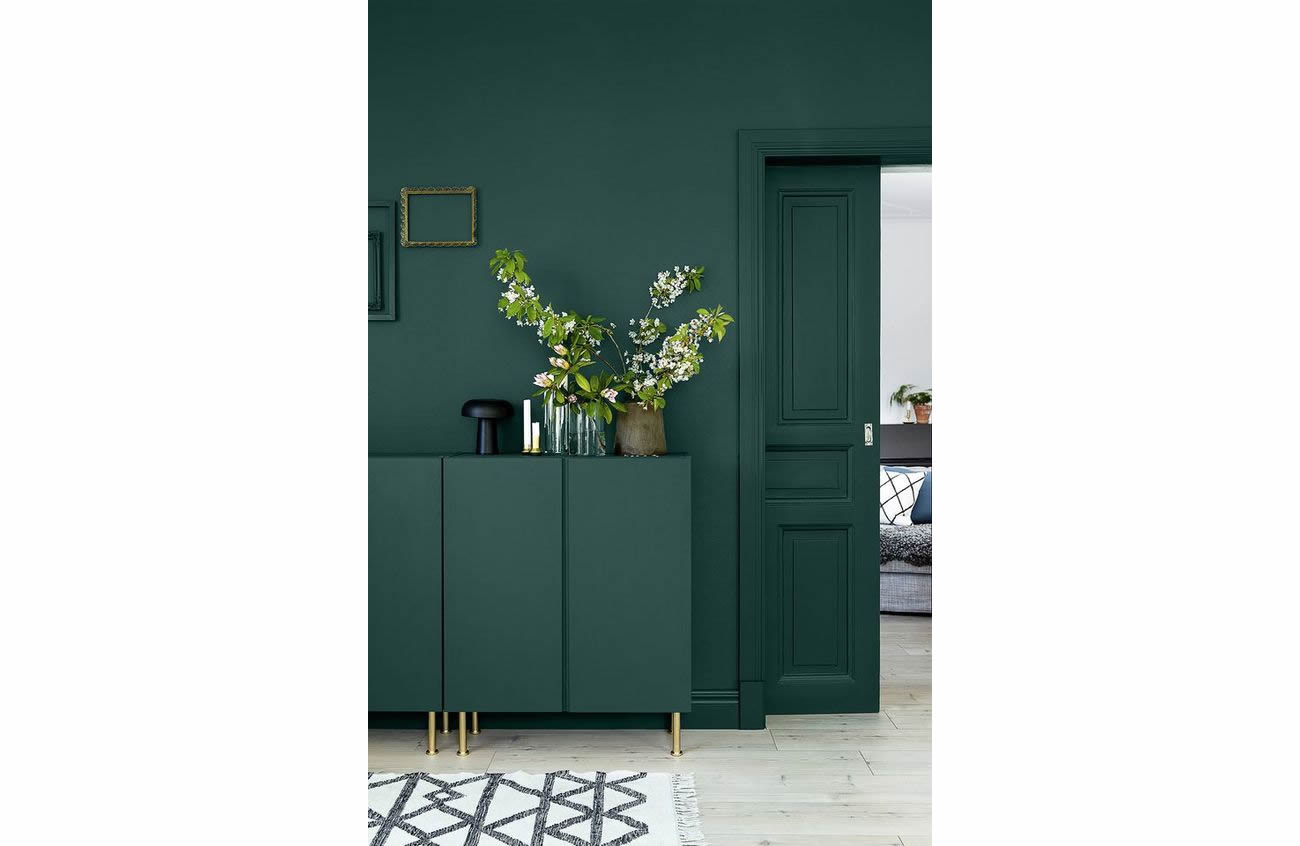 Parete verde scuro in casa