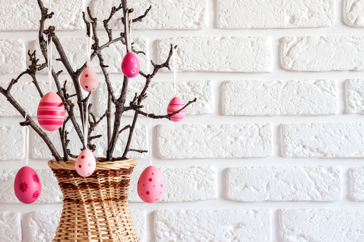 #DEVA_ALT_TEXT#albero di pasqua elegante con uova rosa