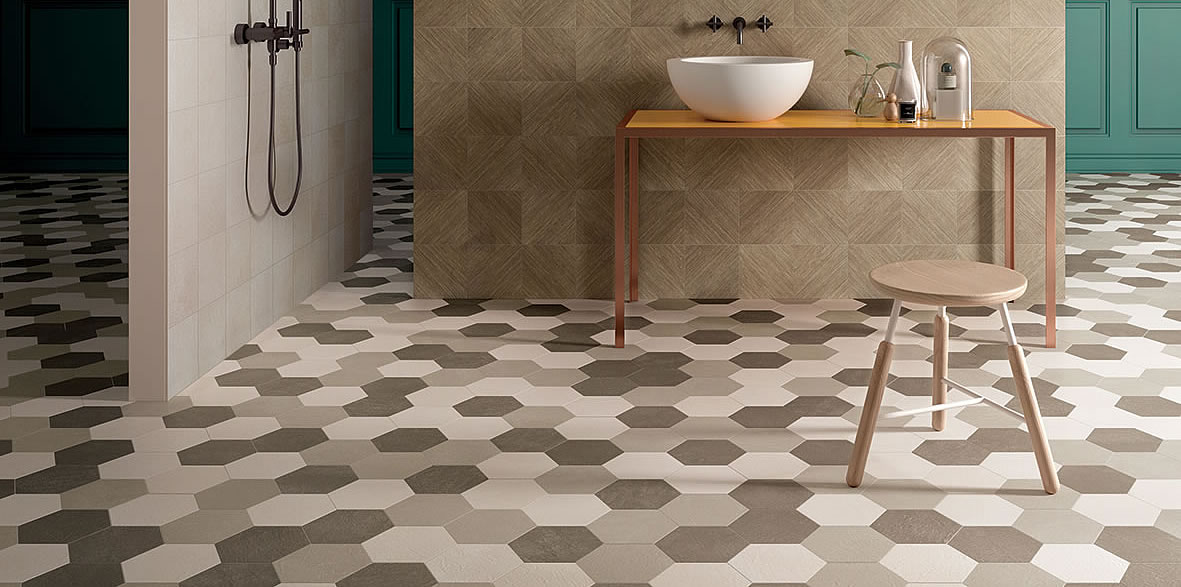 Piastrelle esagonali di Ceramiche Kronos