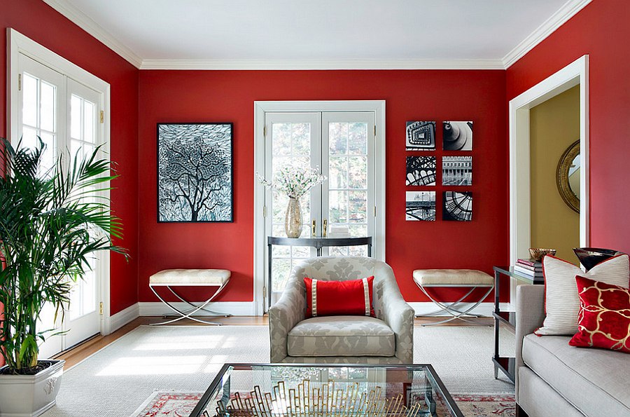 colore pareti del soggiorno rosse