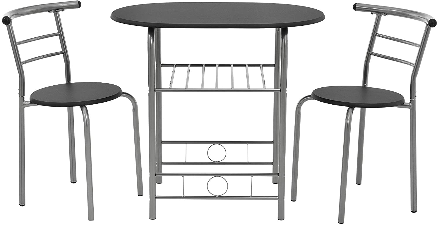 tavolo con due sedie metallo nero