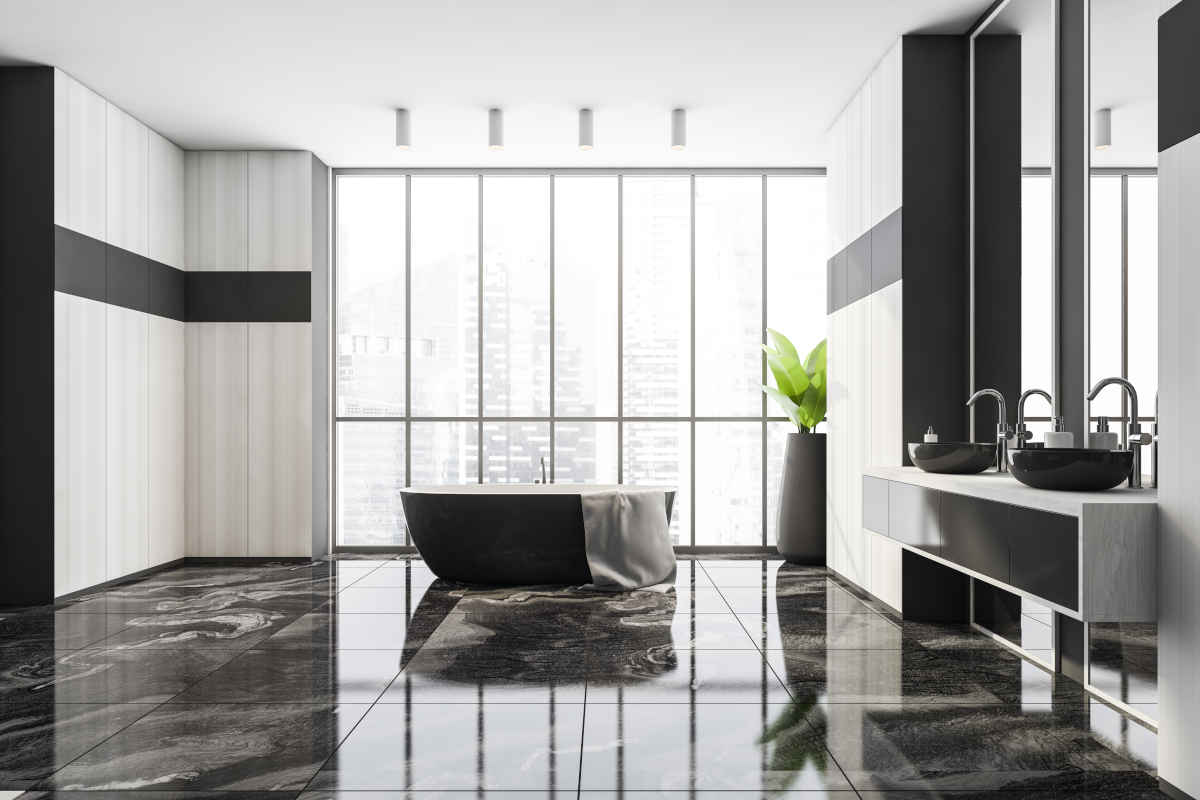 Bianco e nero: ispirazioni per un bagno minimal