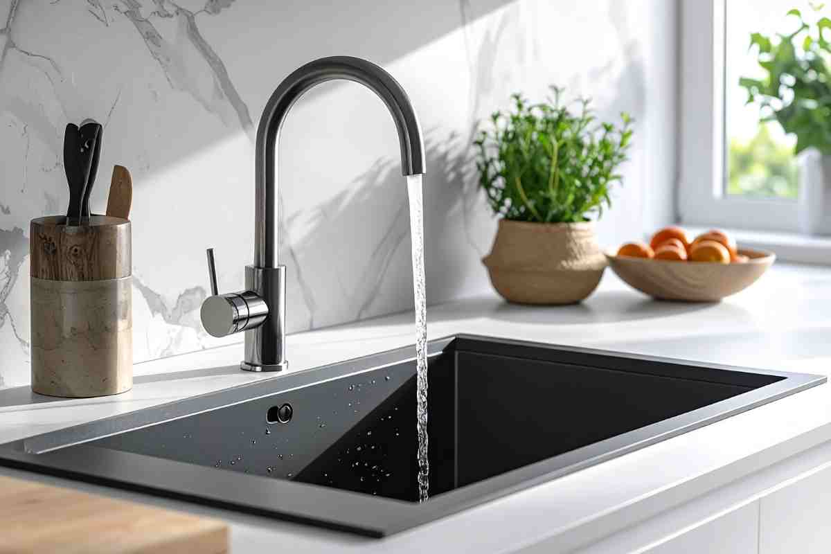 un lavello moderno sopra top