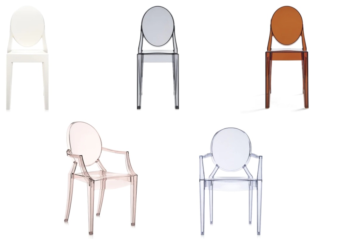 sedie Kartell modelli Victoria Ghost e Louis Ghost