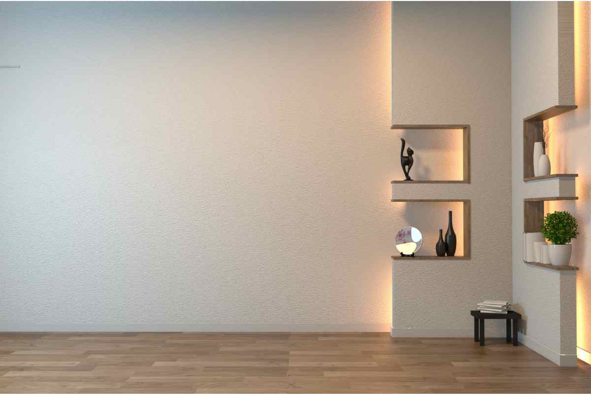 Pareti in cartongesso con nicchie retroilluminate 