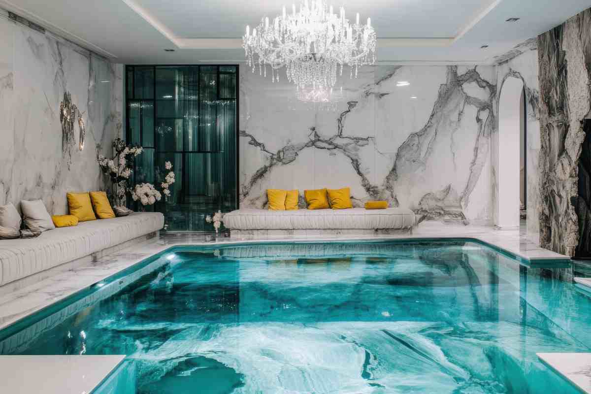 Una delle Piscine interne più belle con marmi alle pareti