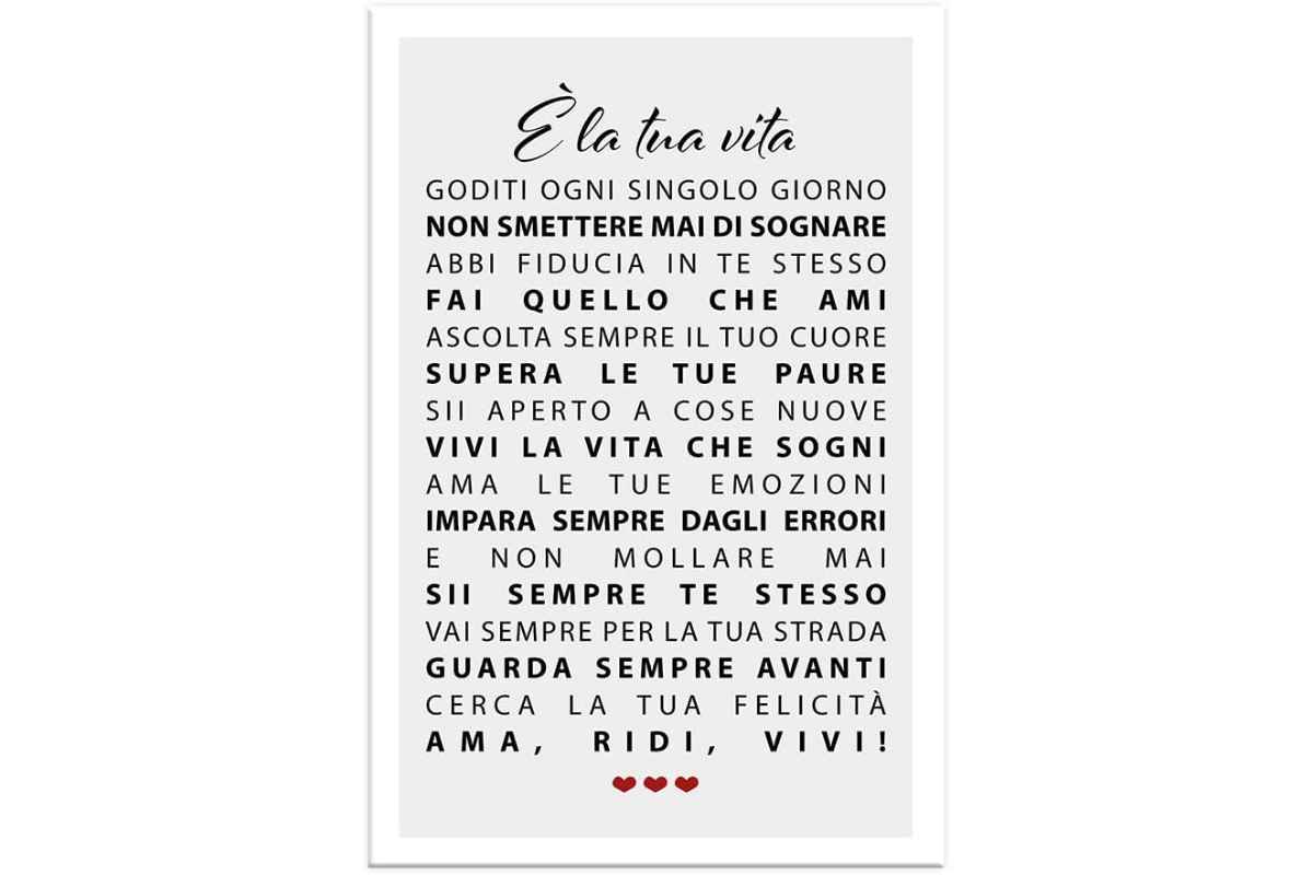 Quadro con scritta È la tua vita 12092025 designmag.it