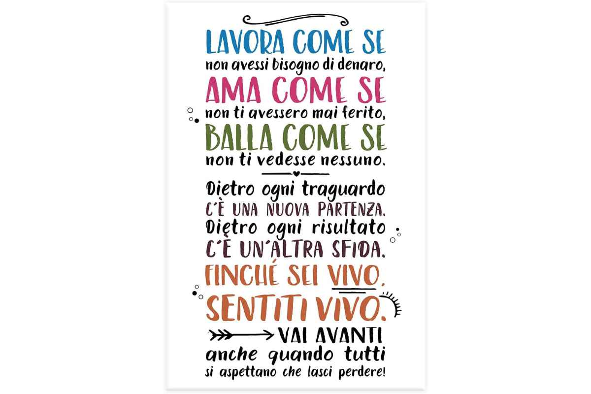 Quadro con scritta Lavora come se 