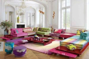 divano Patchwork Roche Bobois in soggiorno