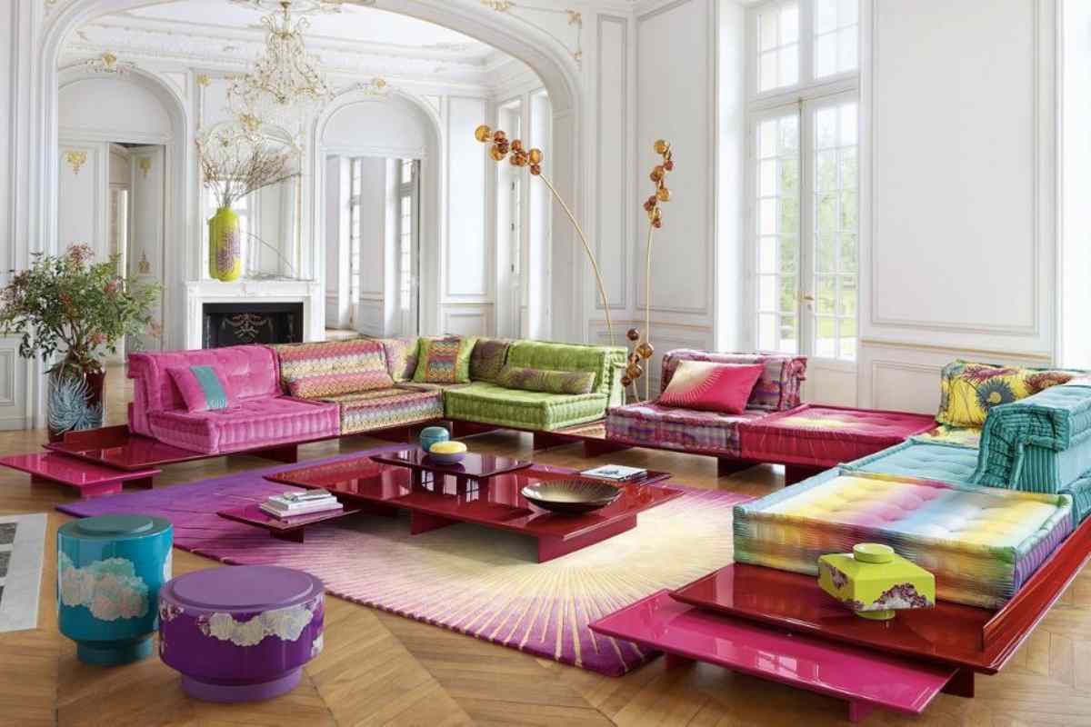 divano Patchwork Roche Bobois in soggiorno