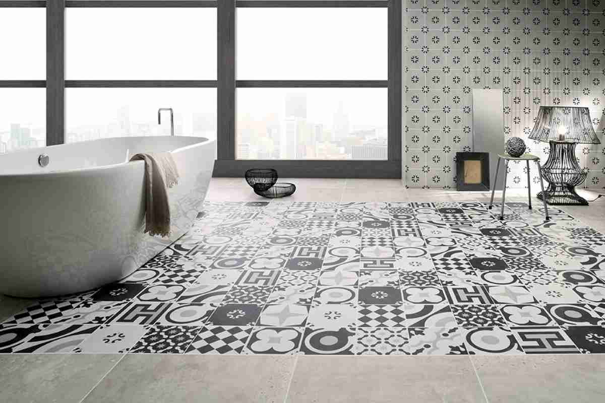 Cementine bagno black and white Ceramica Fioranese