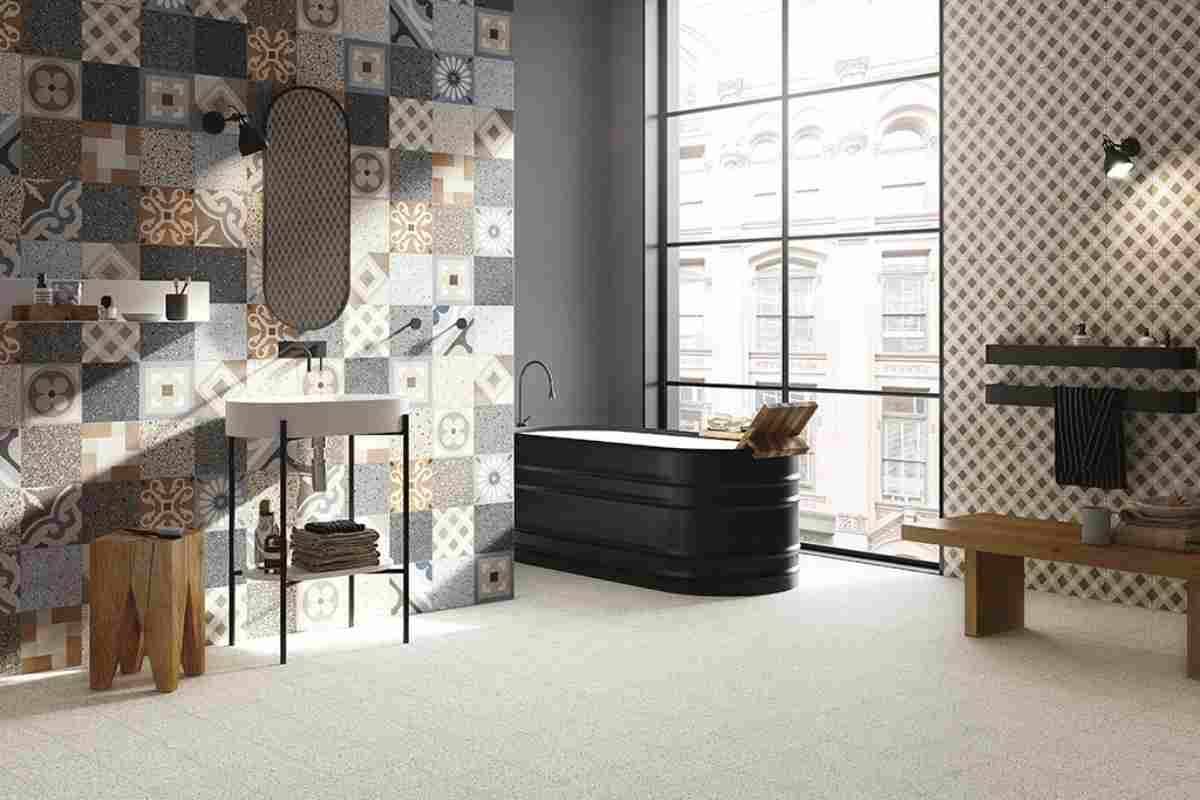 Bagno con cementine di Ceramica Fioranese sulle pareti