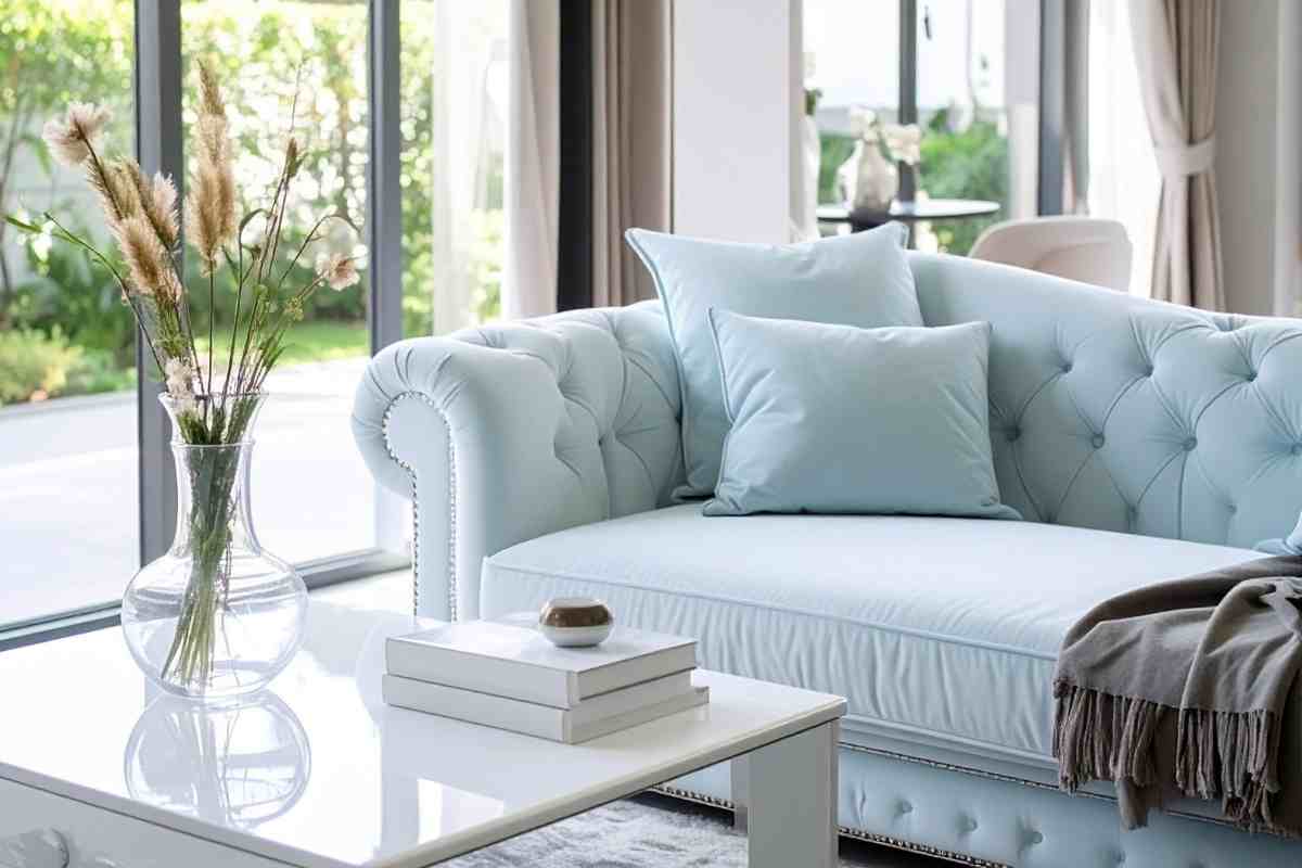 Divano Chesterfield chiaro moderno