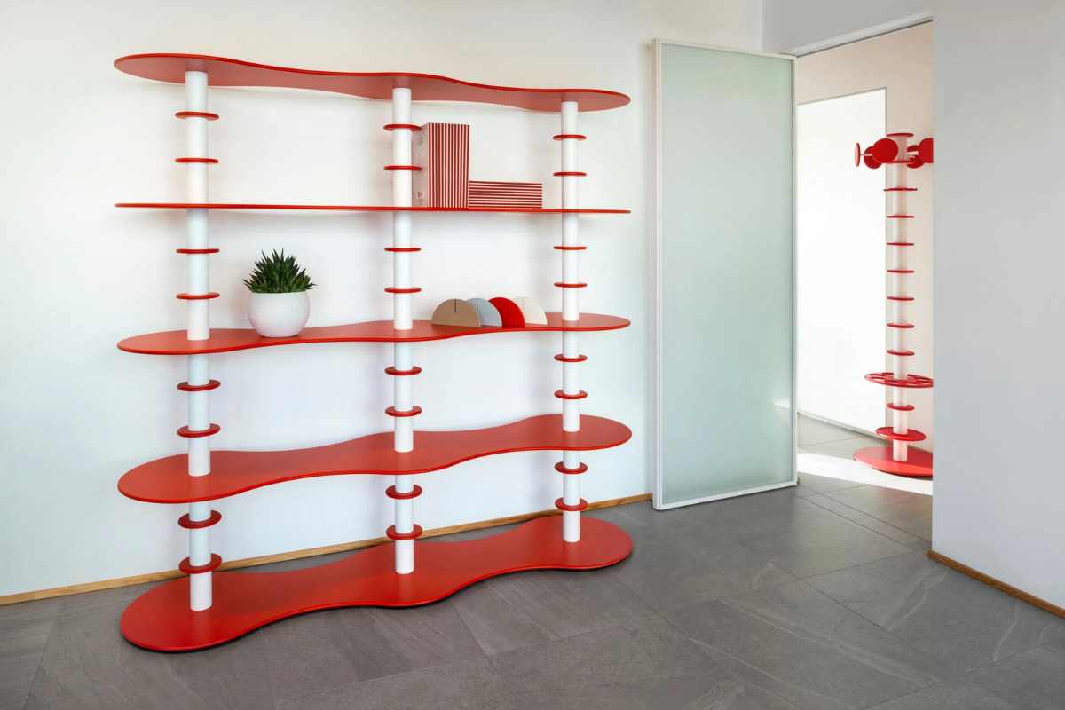 libreria che fa parte dell'Arredamento colorato VittEr Design