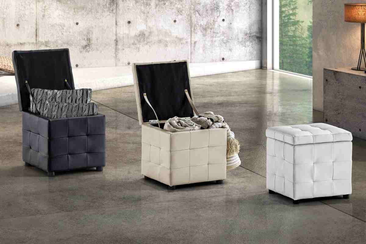 tre tipi di Pouf contenitori Milano Mondo Convenienza 